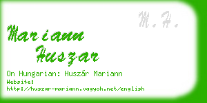 mariann huszar business card