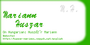 mariann huszar business card